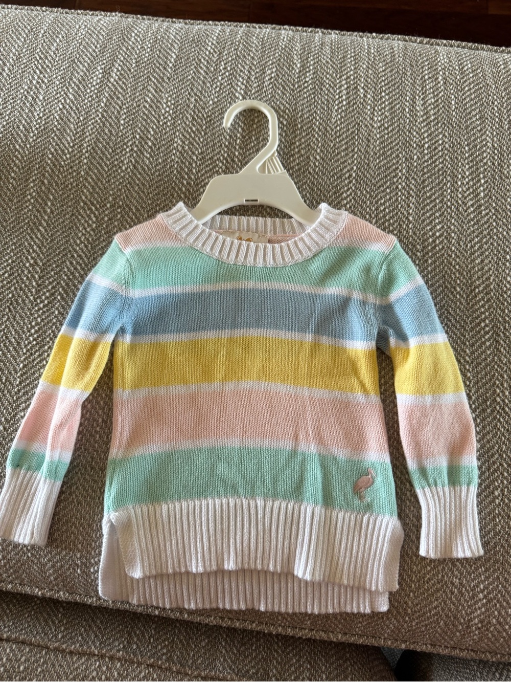 The Beaufort Bonnet Company Pastel Striped Knit Sweater - Mint, Pink, Cream
